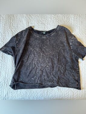 wild fable Washed Black Cropped Tee